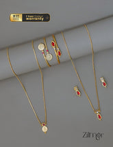 KY1011838 - Gold toned Kaashu& Naga Necklace with matching Bangle Earring set Combo (color option) 3-Zilmor